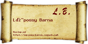 Lápossy Barna névjegykártya